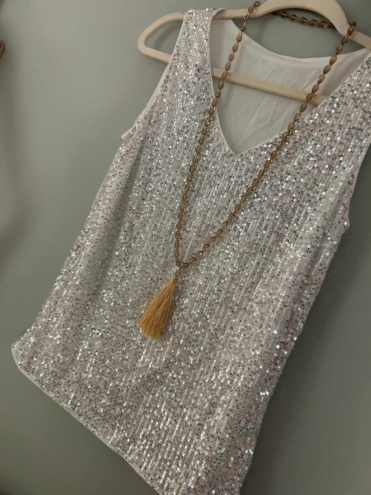 Sequin tank top Silver