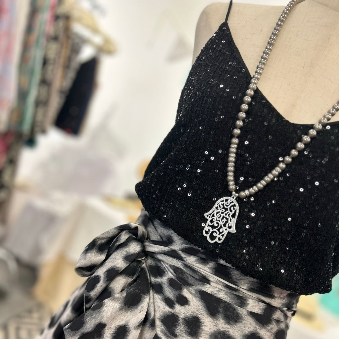 Sequin top black