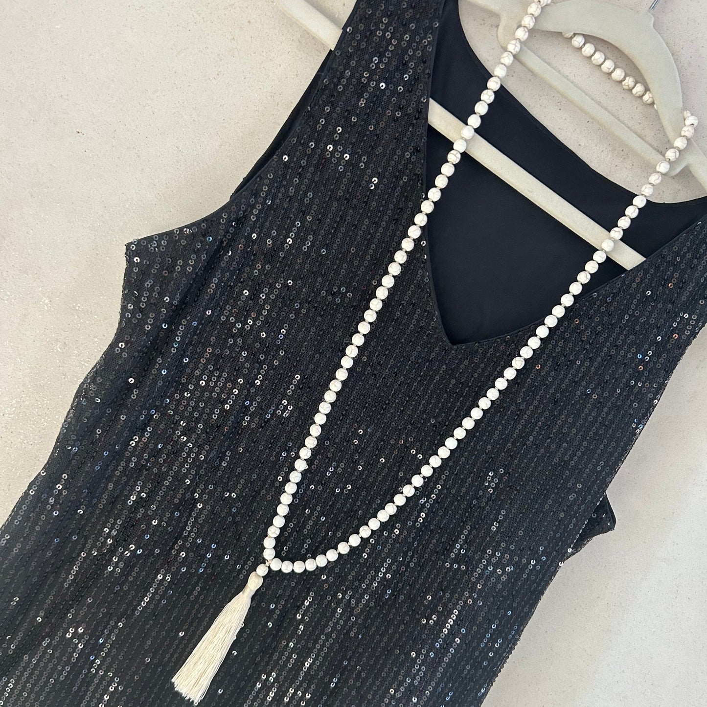 Sequin tank top champagne
