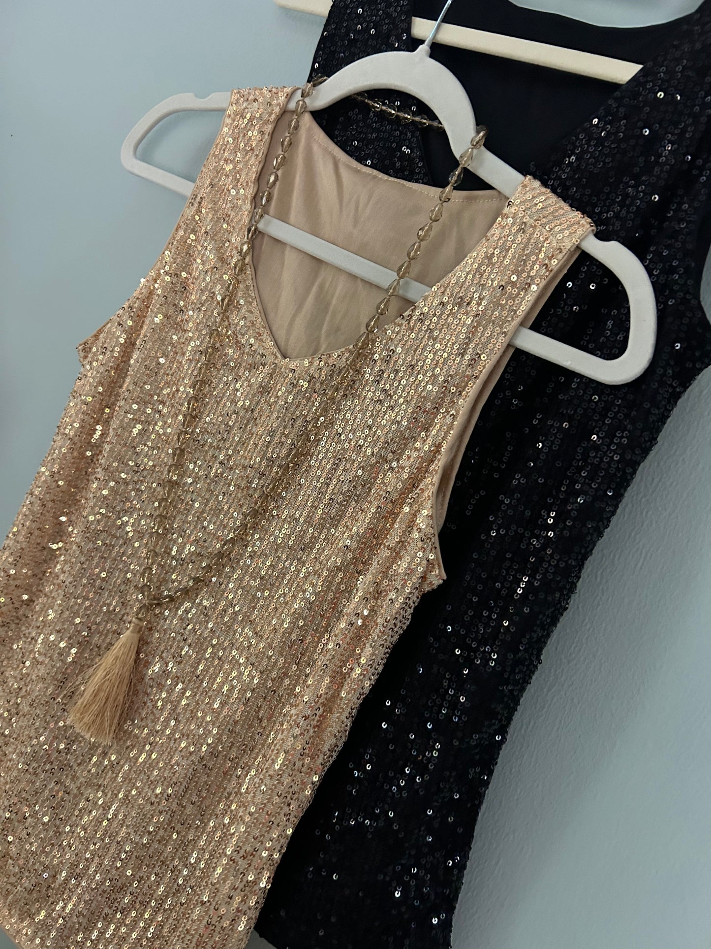 Sequin tank top gold