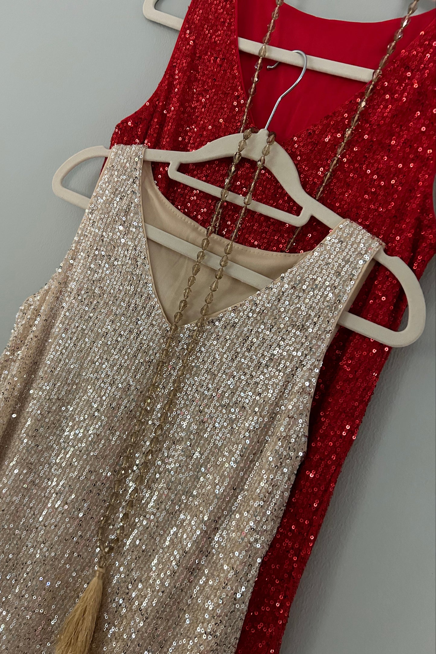 Sequin tank top red