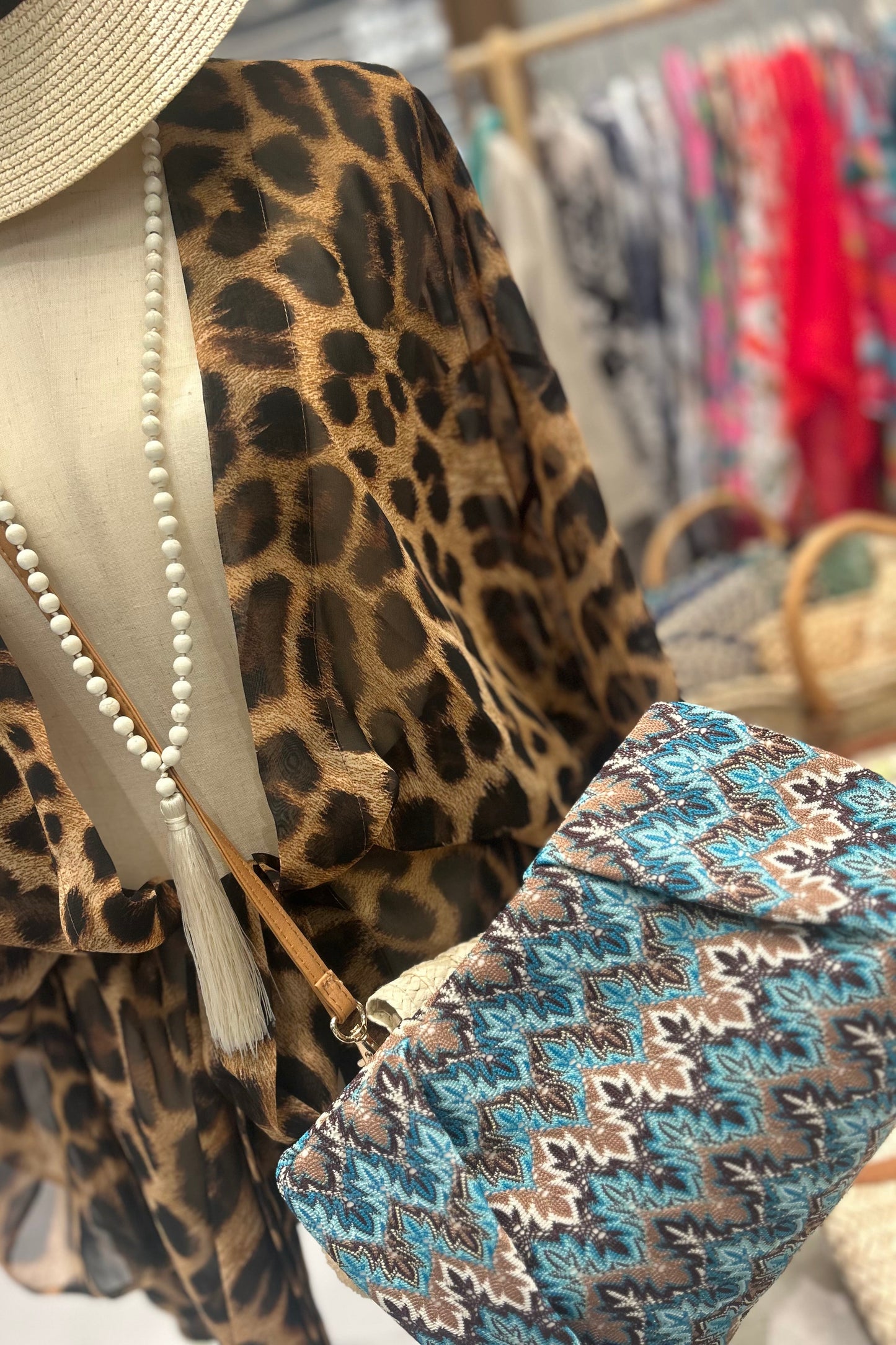 Woven fabric clutch bag