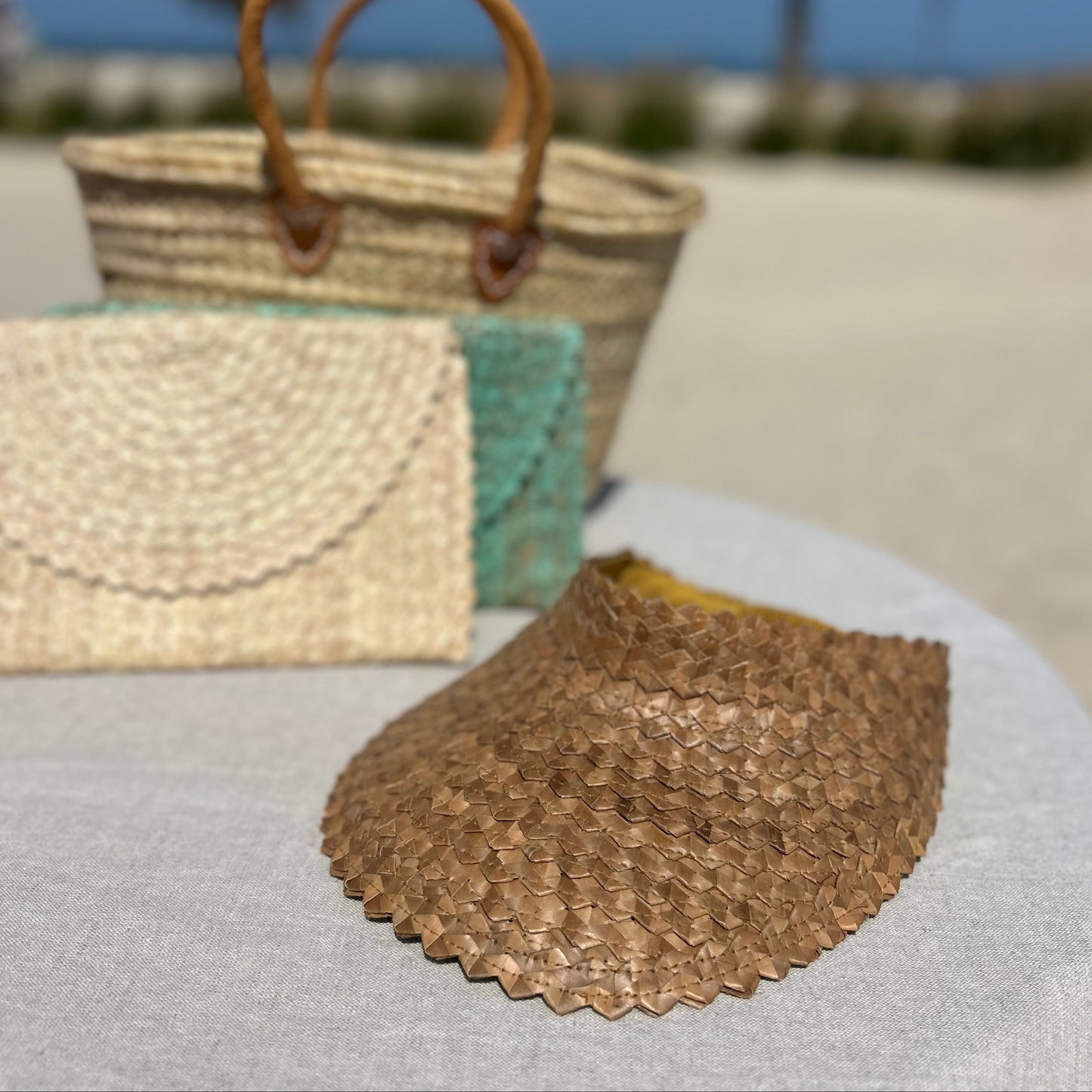 Woven Sun Visor tan