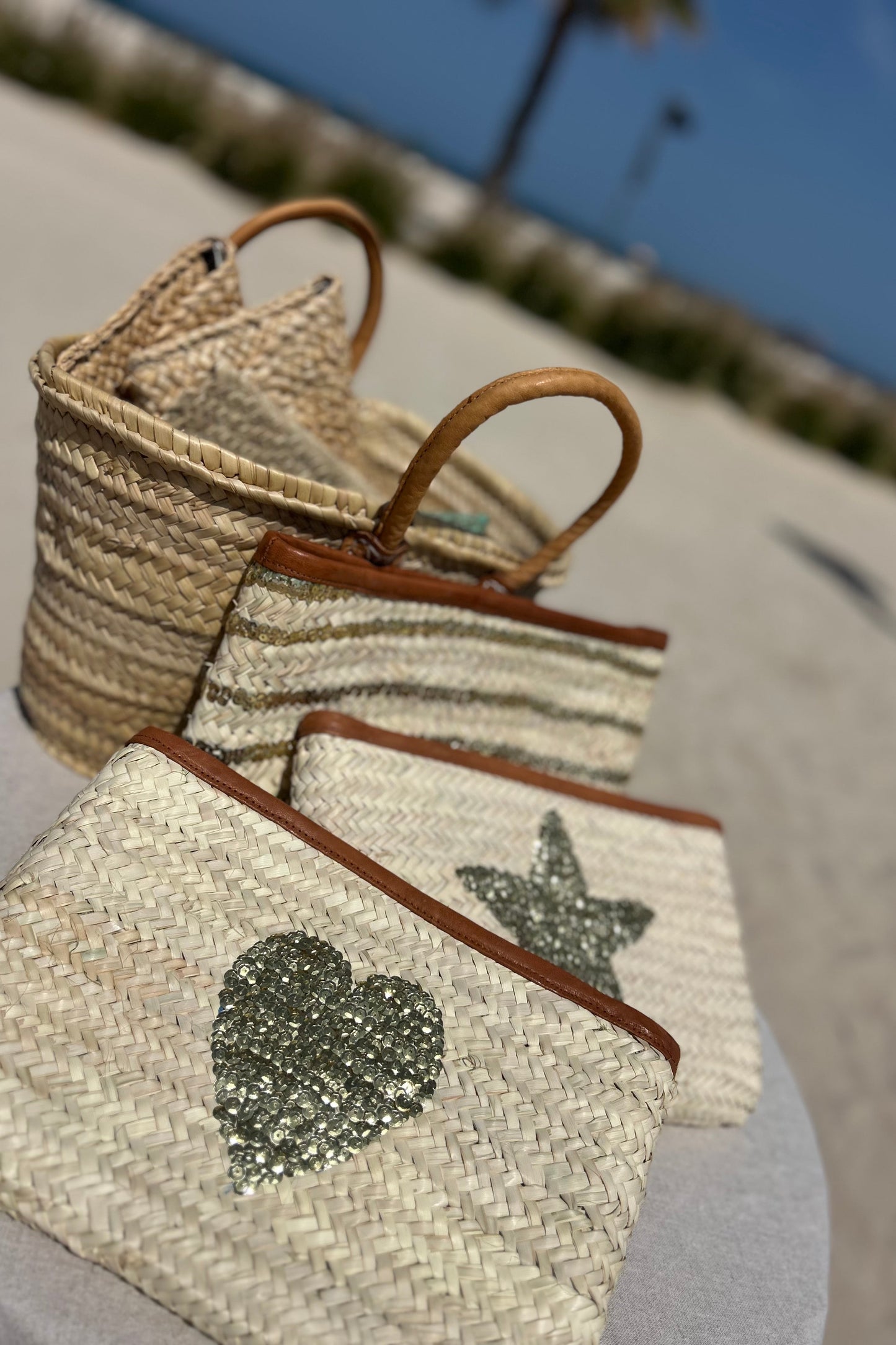 Moroccan clutch bag silver heart