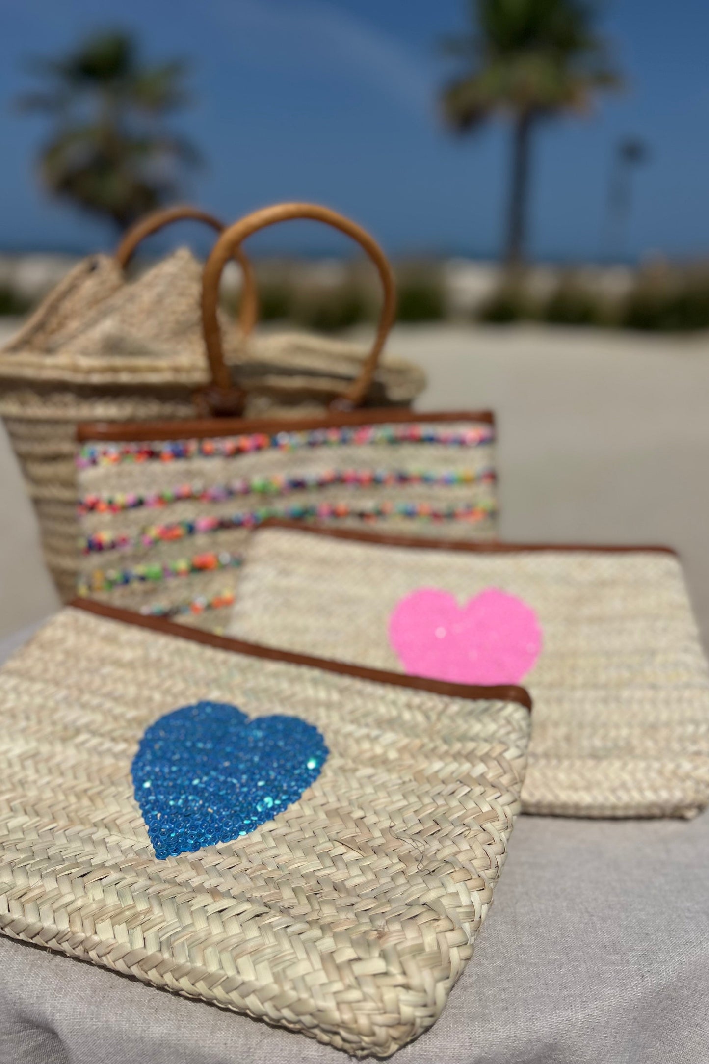 Moroccan clutch bag heart pink