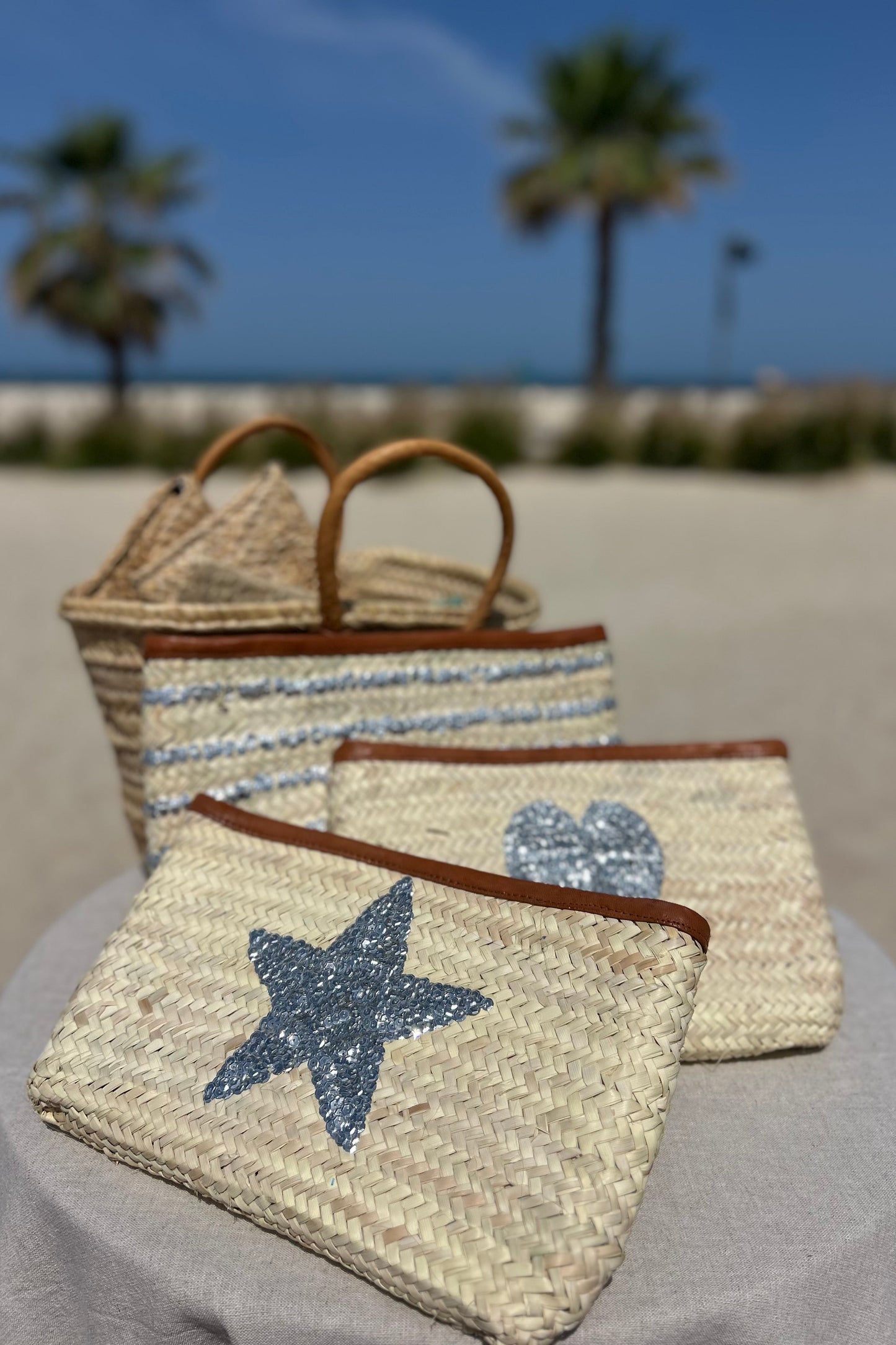 Moroccan clutch bag star silver
