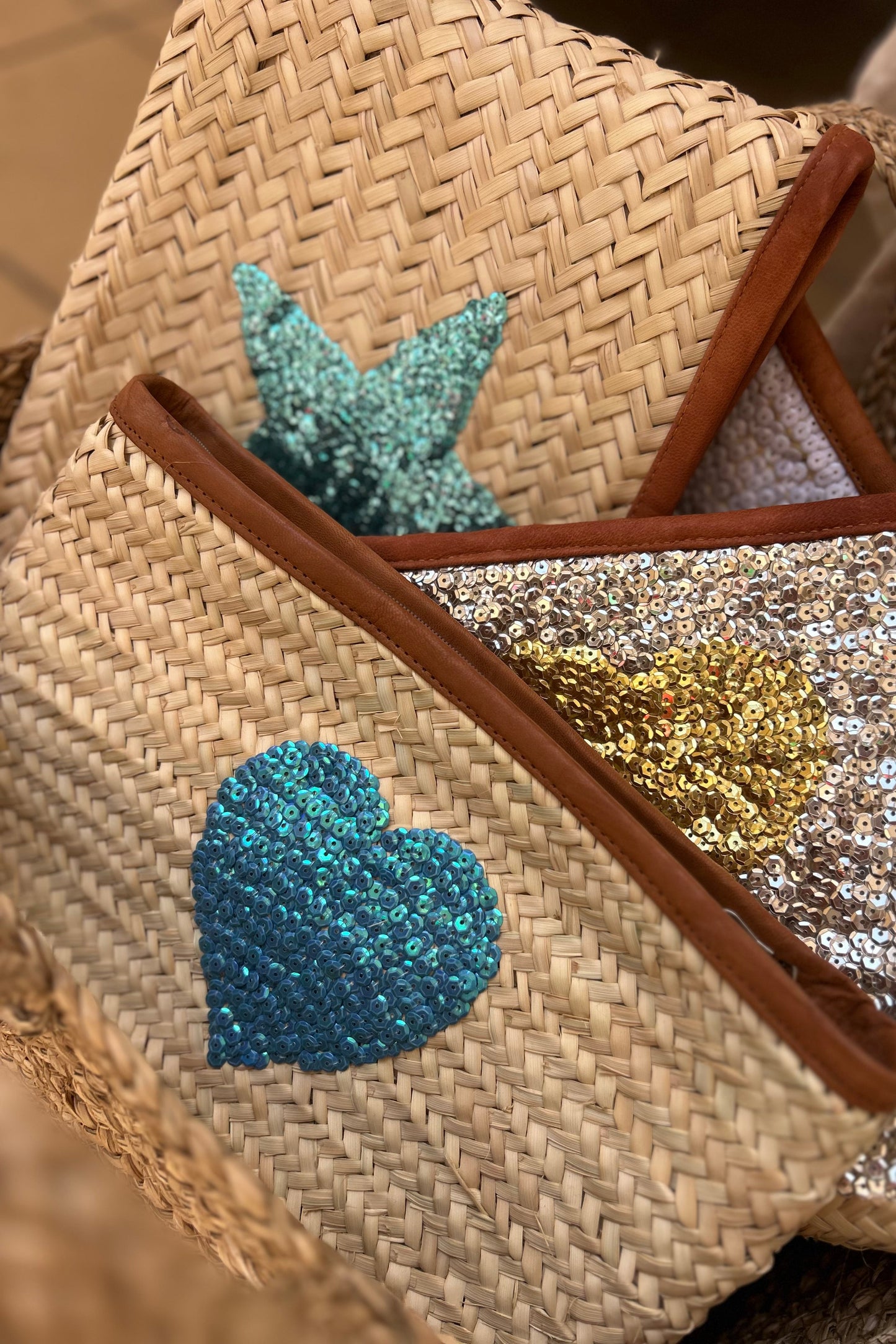 Moroccan clutch bag heart blue