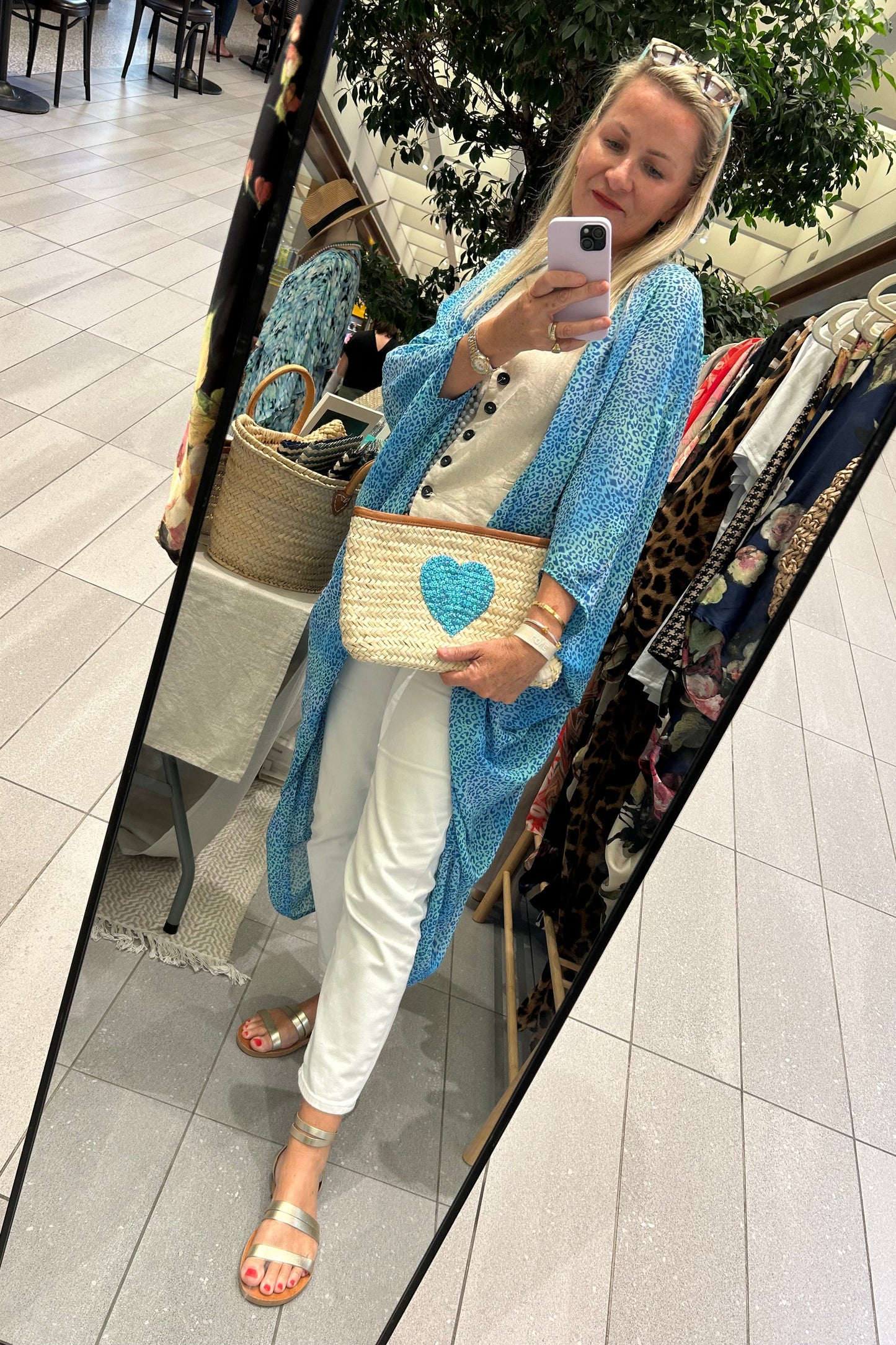 Moroccan clutch bag heart blue